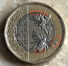 King Charles III Bee £ 1 coin